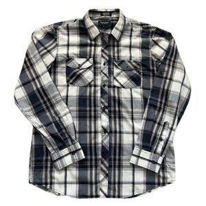 EIGHTY EIGHT 88 Platinum Men’s Black & White Plaid Button-Down Shirt - Size XL